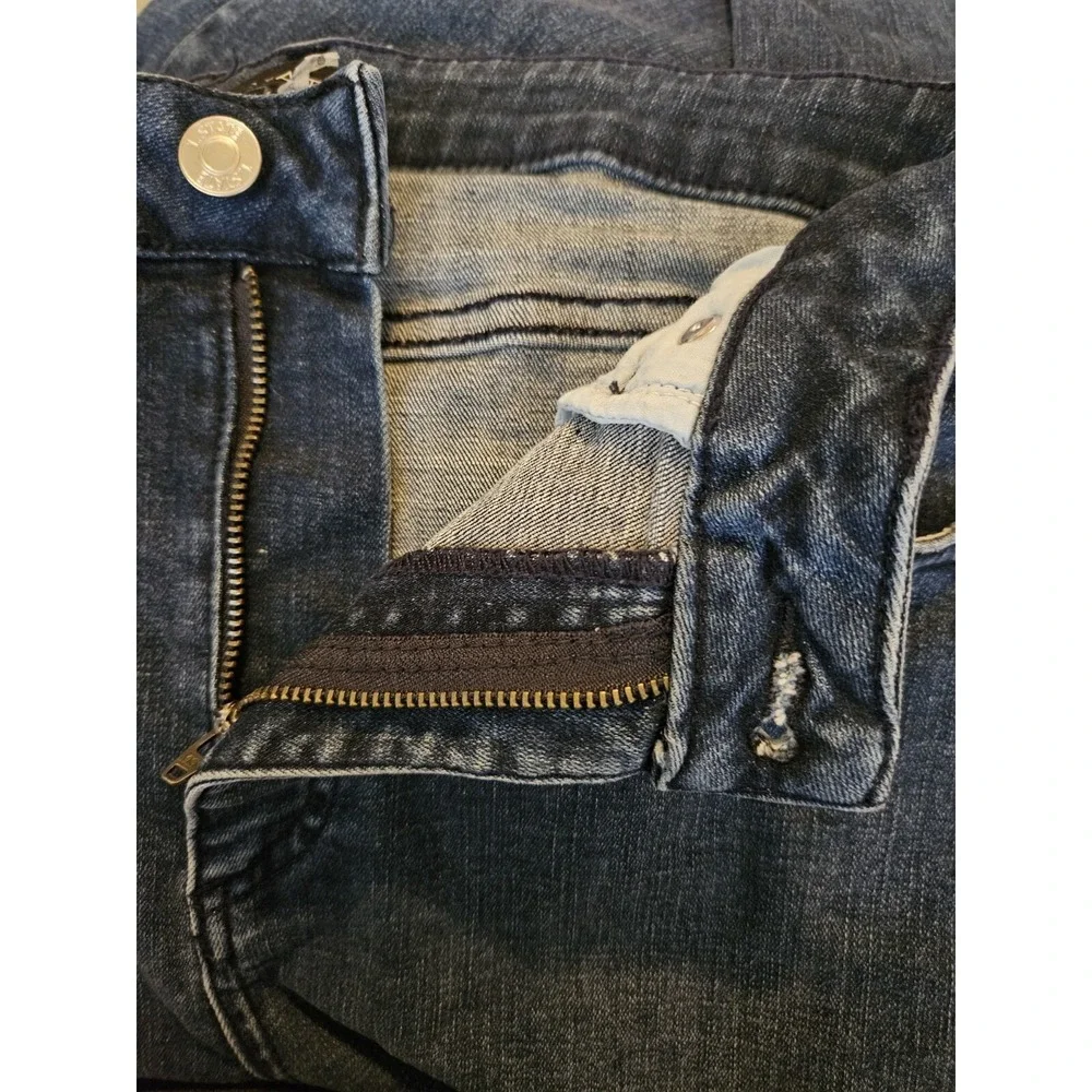 1. STATE SKINNY‎ HIGH RISE Med. Wash Distress Raw Hems Skinny Jeans Sz 29